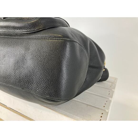 MICHAEL KORS, LARGE BLACK PEBBLED LEATHER SHOULDER BAG - Picture 7 of 16